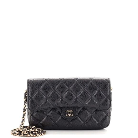 Caviar Quilted Classic Phone Holder Black main image 0